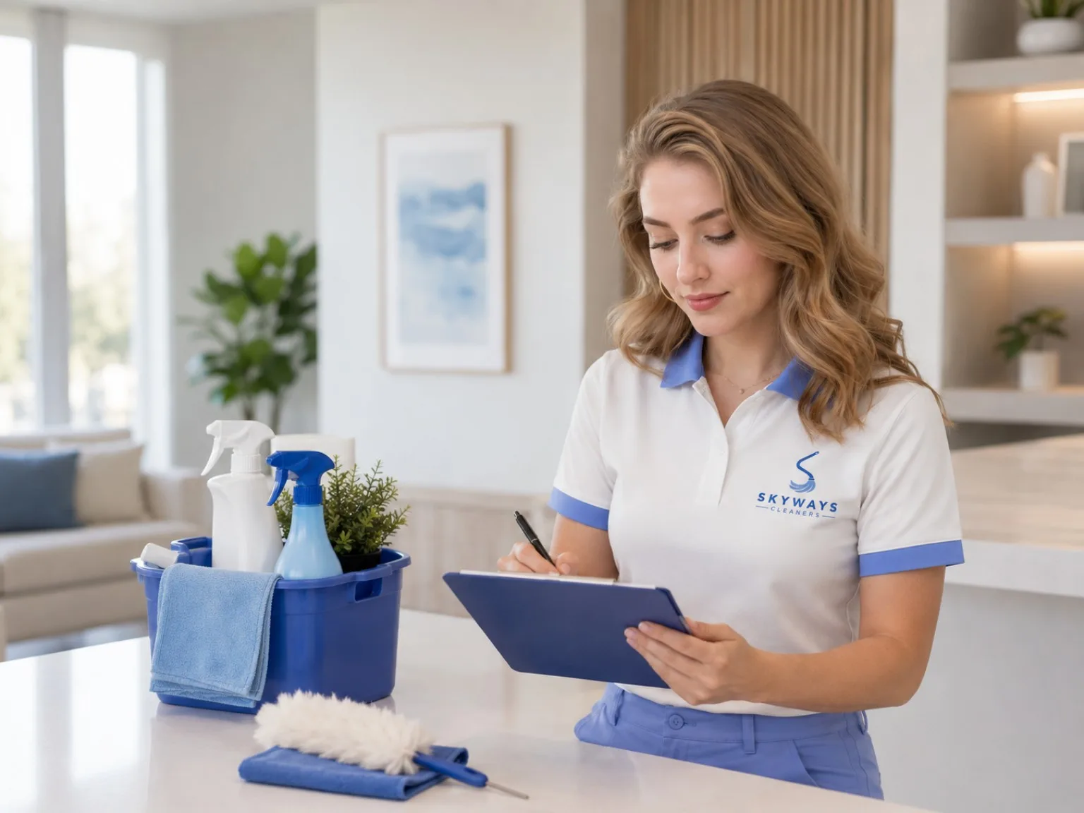 Skyways Cleaners professional preparing cleaning tips and guides for Calgary homes