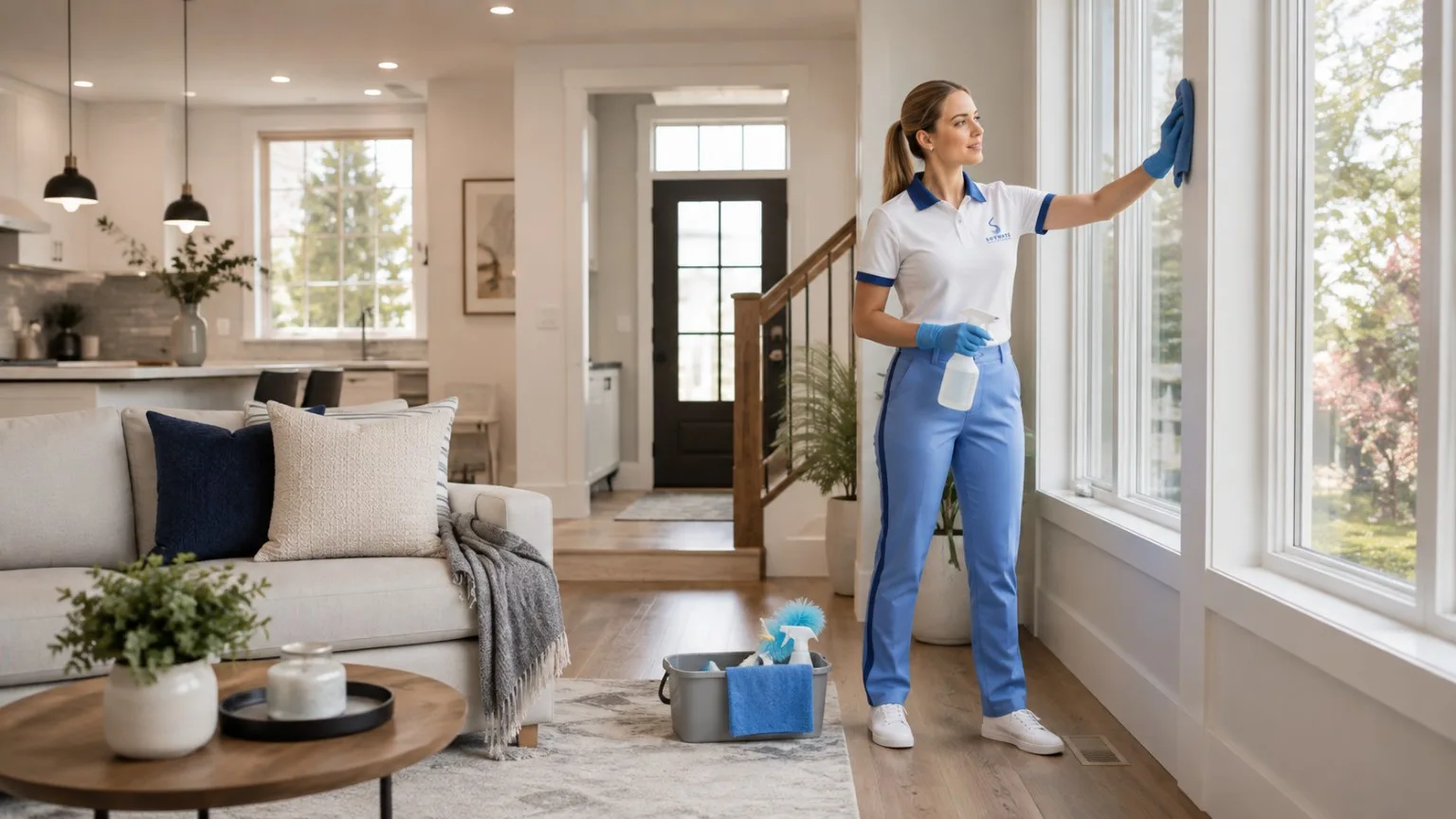 Skyways Cleaners professional performing seasonal home cleaning in Calgary